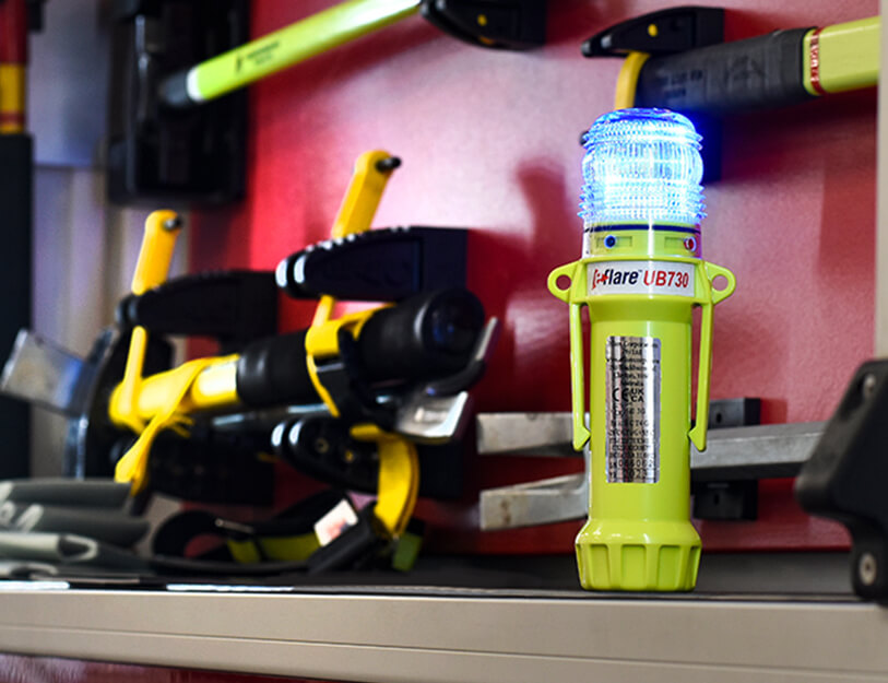 Ub700 Long Life LED Safety Beacon in use - fire