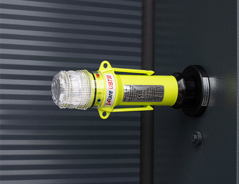 Ub700 Long Life LED Safety Beacon in use - magnetic base mount